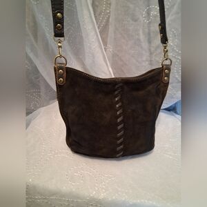 HOBO Pier Small Crossbody In Olive Green Suede